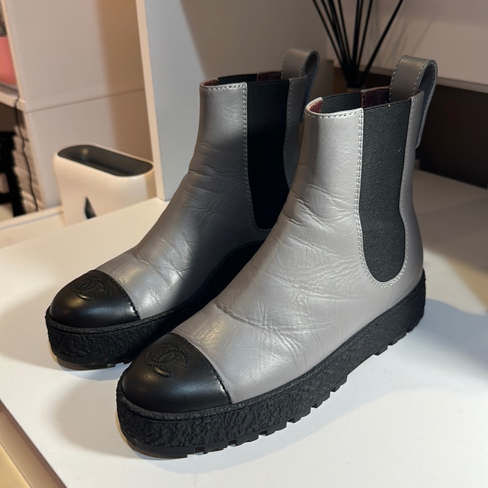 CHANEL Calfskin Ankle Boots